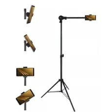 PCR_CAMA - TRIPÉ GIRAFA SUPORTE CELULAR - GRAVE SEM AS MÃOS BRAÇO DE 30 CM ÂNGULO E ALTURA AJUSTÁVEL