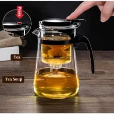 Chaleira Bule Jarra de Vidro 900ML Para Chá Com Infusor Reutilizável
