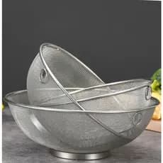 Cesta Cesto Para Fritura Escorredor Aço Inox Coador de Malha para Cozinha