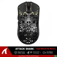 ATTACK SHARK R5 Ultra Mouse Gamer Sem Fio 42,000 DPI 8K PAW3950MAX Fibra de Carbono 39g