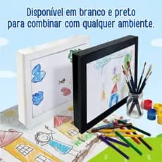 Quadro Expositor Para Guardar Desenhos Crianças Infantil A4 - Organizador Desenho Infantil de Metal