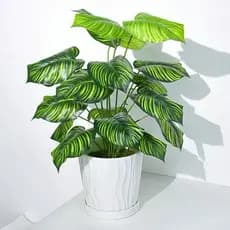 Arvore Artificial Buque De Folhagens Realista Decoração Casa Cor Melancia Pavão Folhas Verdes
