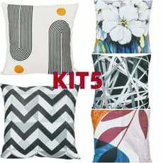 Kit 5 Capa de almofada em camurça/com fecho oculto