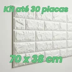 Kit Placas Tijolinho 3D Decoração Parede Adesiva Autocolante Impermeável Cozinha Sala Quarto