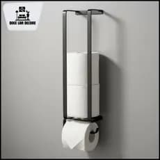 Suporte de Papel Higiênico de Parede Preto e Dourado Moderno Decoração Luxo Banheiro Lavabo
