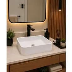 CUBA PIA DE BANHEIRO/ MARMORE SINTETICO/ LAVATORIO/ LAVABO/ APOIO ONIX 41X31X11