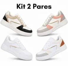 Kit 2 Tênis Feminino Casual Blogueira Confortável e Estiloso Envio Imediato