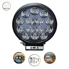 Farol Auxiliar de Milha 42w 14 Leds Redondo Branco Frio 6000k Universal Caminhonete Carro 4x4