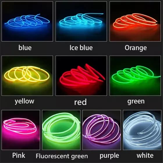 Fita LED Automotiva Neon Varias Cores 5m Flexível A Prova D'Água 3w 12v Painel Assoalho Iluminação Color
