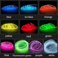 Fita LED Automotiva Neon Varias Cores 5m Flexível A Prova D'Água 3w 12v Painel Assoalho Iluminação Color