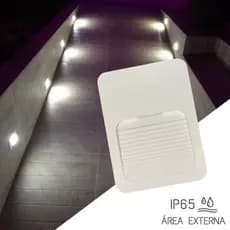 Balizador de Parede Branco LED 2W IP65 Bivolt Branco Quente Parede 12x09 Fachada Jardim Corredor Iluminação