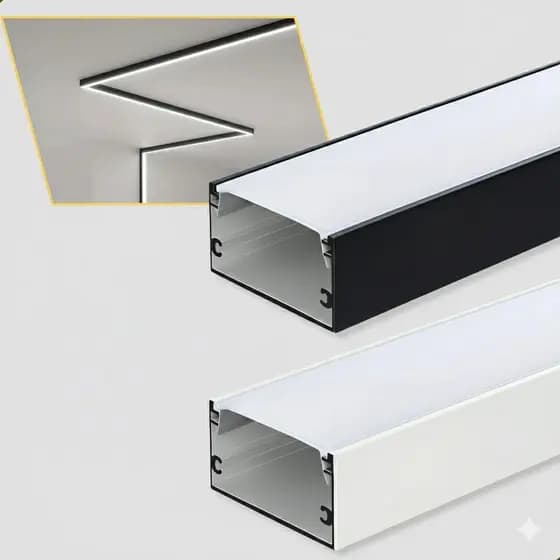 Perfil de Alumínio Barra 1M Canaleta 30mm 20mm Sobrepor Para Fita Led Decoração Luminária de Teto
