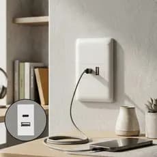 Módulo Tomada Carregador USB Duplo USB-A + USB-C Turbo 2.4A Bivolt Para espelho 4X2
