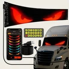 Display LED 5V 2A Olho de Caminhão RGB Controle via APP Painel Flexivel Olho do Diabo Carro SUV Mensagem Personalizada