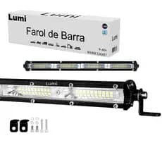 Refletor Holofote Luminaria 120w Farol Barra Slim Cor Da Carcaça Preto Cor Da Luz Branco Frio 12v/60v Bivolt