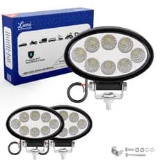kit 2 Farol De Milha Oval 8 Led 24w 9-60v Universal Off-road 6000k