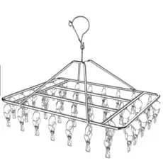 Varal De 40 Clips branco Inox Prendedores Pratico E Retrátil Cabide Para Roupas Intimas Para Pequenas