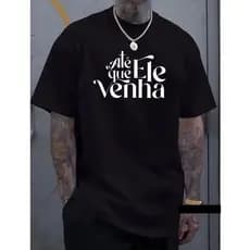 Camiseta Masculina Algodão Até Que Ele Venha Jesus Cristo New Street Camisa