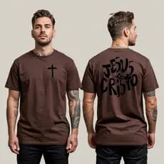 Camiseta Masculina Algodão Jesus Cristo Cruz Blessed Camisa