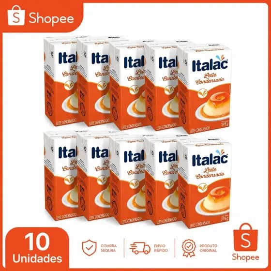 Leite Condensado Italac 395gr Caixinha Kit C/10 Unidades