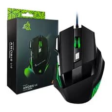 Mouse Gamer Com Fio Knup Anúbis V4 RGB 7 Cores, 2400DPI Ajustável, Cabo em Nylon