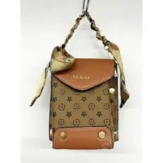Bolsa crossbody feminina + bolsa de seda com corrente