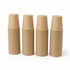 100 Copos Termico Papel Kraft 120ml Vabene Pardo Café Descartavel Chá Água Quente Frio