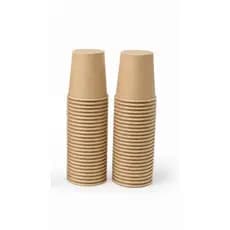 50 Copos Termico Papel Kraft 120ml Vabene Pardo Café Descartavel Chá Quente Frio Suco Água