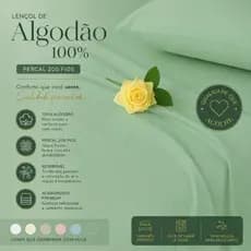 Lençol de Cima 100% Algodão Percal 200 Fios Penteado – Vários Tamanhos