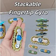 2026 EDC Volante Metal Gear Chain Fidget Spinner Empilhável Liga Fingertip Gyro Stress Relief Spinners Brinquedo Rotativ
