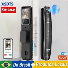 Fechadura de porta inteligente digital WiFi com tela App reconhecimento face 3D impressão,Do Brasil