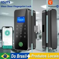Tuya Biométrico Porta De Vidro Bloqueio Inteligente Cartão Senha Impressão Digital Eletrônico Depa