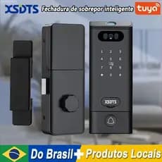 Fechadura De Porta Sobrepor Inteligente Com Veia De Rosto E Palma 3D , Eletrônica De Impressão Digital Tuya WiFi
