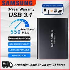 SAMSUNG T5 SSD Externo 2TB A 16TB Portable HDD USB3.1 Tipo-C Interface HD Externo Para PC Armazenamento Dados Desktop