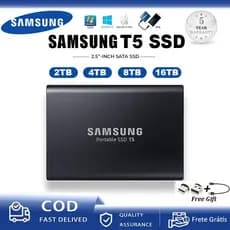 Samsung Original T5 SSD Externo 2TB4TB8TB16TB Grande Capacidade Portátil HDD USB3.1 HD Externo