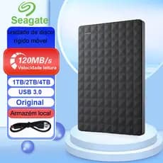 Seagate SSD Externo Portátil 1TB/2TB/4TB HD Disco Rígido USB 3.0 Para Armazenar Arquivos Vídeos E Músicas