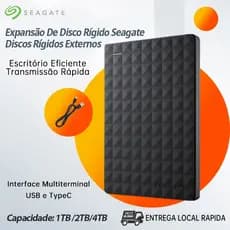 Seagate HD Externo Original 1 Tb/2/4 SSD USB 3.0 Para Adaptador De Presente De Escritório E Estudo
