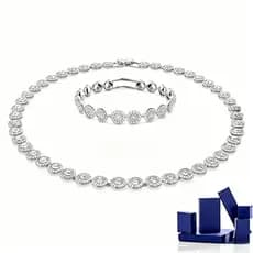 Colar De Joias Para Mulheres Moda Diamante Pingente Presente De Cristal