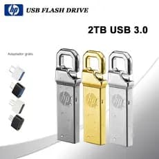 Pen Drive HP 2Tb Alta Velocidade ​ Unidade Flash Robusta Metal USB Para Notebooks À Prova D'água E Poeira