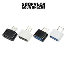 Conversor de carregamento adaptador Micro USB fêmea para tipo C/OTG