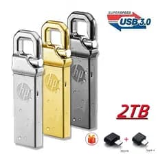 Pen Drive Usb HP 2 TB De Metal Mini Pen Drive Usb Portátil À Prova D'água
