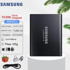 SAMSUNG SSD De Estado Sólido T5 HD Externo 2 Tb/4/8/16 USB 3.0 Para Laptops E Telefones Celulares