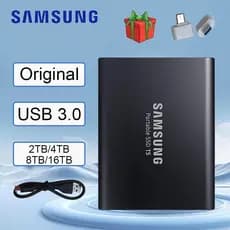 Original Samsung SSD T5 USB 3.1 Grande Capacidade De Armazenamento 2TB/4TB/8TB/16TB HD Externo Para Computadores Telefon