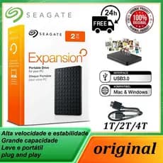 Original Seagate Hd Externo 1TB2TB4TB Disco Rígido Externo USB3.0 External Hard Drive Grande Capacidade Armazenamento