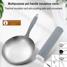 Manga de Silicone Protetora de Alça para Panela Antiaderente, Frigideira e Leiteira，Resistente ao Calor，Anti Escaldante