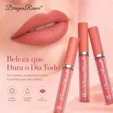 Kit 3 Batons Líquidos Matte Aveludado – Longa Duração, À Prova d’Água e Sem Transferência
