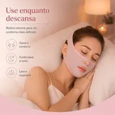 Faixa Modeladora Facial Levantamento Físico 360° - Reduz Queixo Duplo, Rugas e Define Rosto V - Dia/Noite