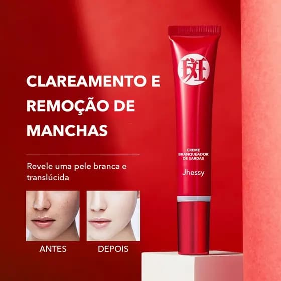 Creme clareador para remoção de sardas, hidratante e iluminador do tom da pele, reduz marcas de Acne