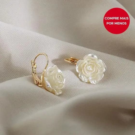 Brincos Pendurados Camélia Branca Ouro, Estilo Coreano Elegante, Joias de Festa para Mulheres, Moda Chic
