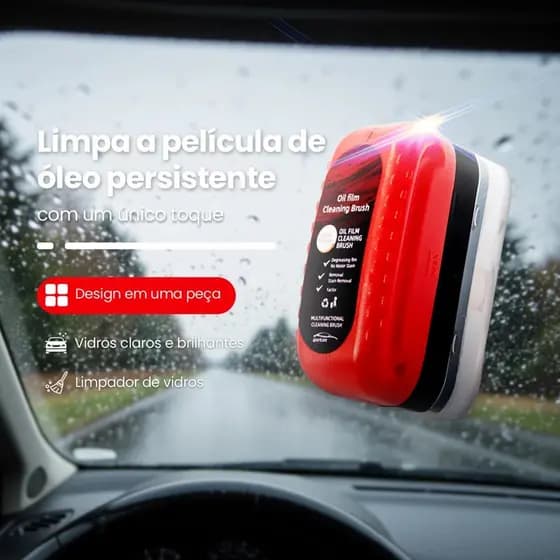 Limpador Desengordurante De Vidro De Carro 120ml | Com Cabeça De Escova Para Poderosa Remoção De Manchas , Antiembaçante